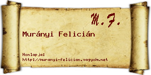 Murányi Felicián névjegykártya